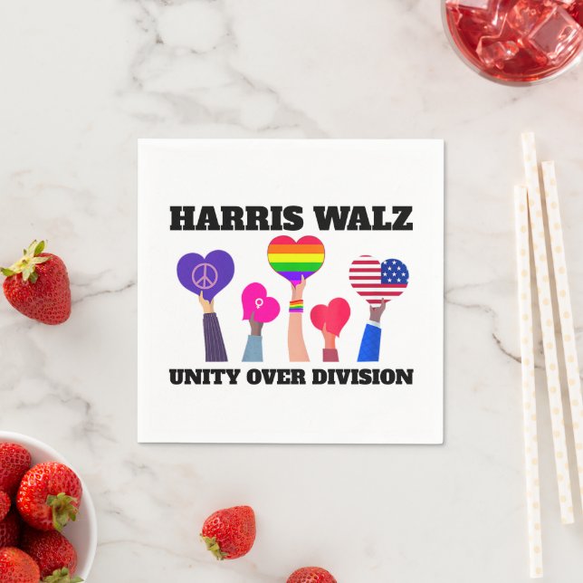 Guardanapo De Papel Unity Over Division Kamala Harris Tim Walz (Insitu)