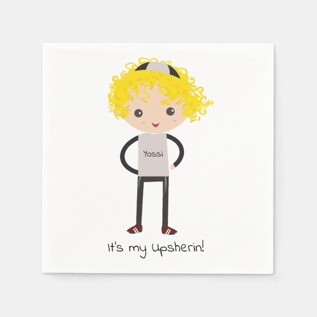 Guardanapo De Papel Upsherin Napkin personalizado (Frente)