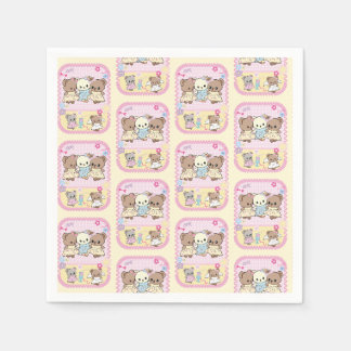 Guardanapo De Papel Ursinhos de pelúcia fofos kawaii estilo feminino e
