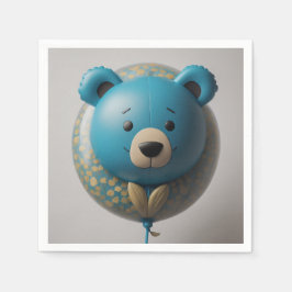 Guardanapo De Papel Urso Azul Balão