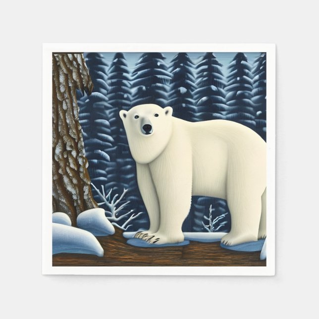 Guardanapo De Papel Urso Branco excelente Do Norte (Frente)