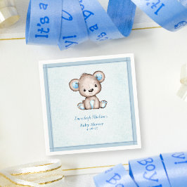 Guardanapo De Papel Urso Castanho-Gelado Branco Azul