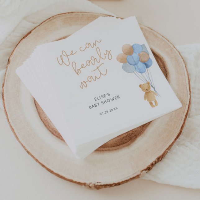 Guardanapo De Papel Urso com Balões Azuis e Tan (Criador carregado)