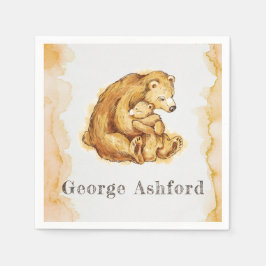 Guardanapo De Papel Urso de Aquarelas pintado à mão Personalizado