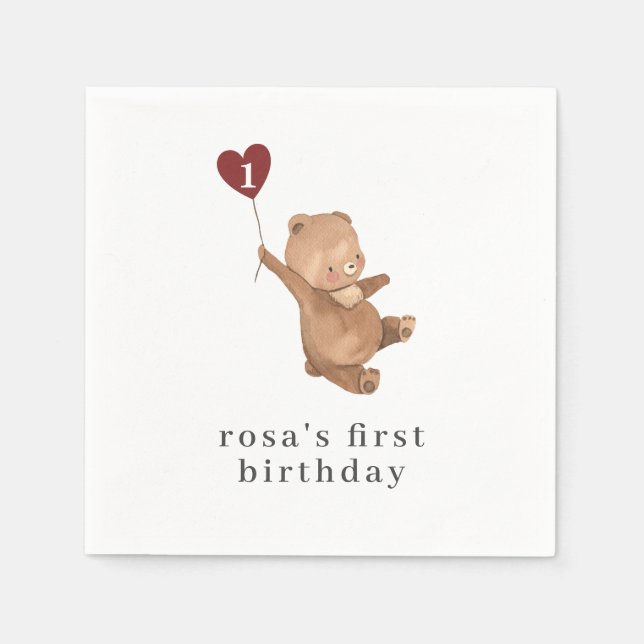 Guardanapo De Papel Urso de dias de os namorados (Frente)