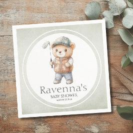 Guardanapo De Papel Urso de Golfe Lets Par - Churrasco de Bebê Persona