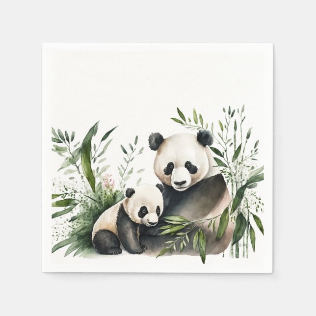 Guardanapo De Papel Urso De Panda Com Cubo (Frente)