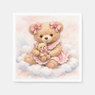 Guardanapo De Papel Urso de pelúcia de menina recém-nascida
