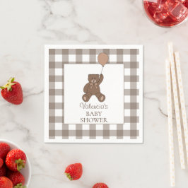 Guardanapo De Papel Urso de pelúcia marrom e branco Buffalo Check Chá