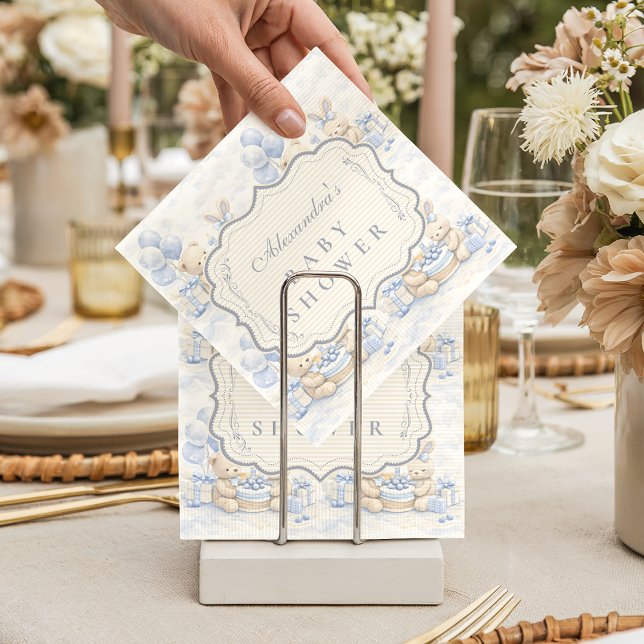 Guardanapo De Papel Urso de Pelúcia Mirtilo Chá de Bebê (Criador carregado)