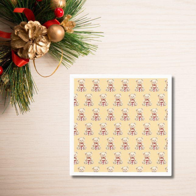 Guardanapo De Papel Urso de Teddy de Natal amável (Criador carregado)