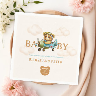 Guardanapo De Papel Urso de Teddy Piloto de Aviões Nuvens