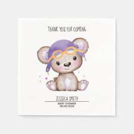 Guardanapo De Papel Urso de Teddy Piloto Para Garotas De Aquarela