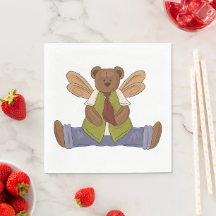 Guardanapo De Papel Urso de Teddy Steampunk com Asas de Fada