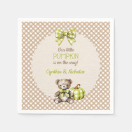 Guardanapo De Papel Urso de Xadrez Outonal Abóbora