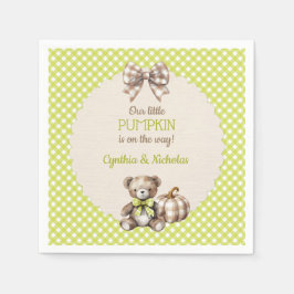 Guardanapo De Papel Urso de Xadrez Outonal Abóbora