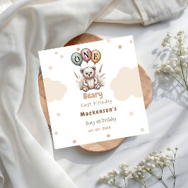 Guardanapo De Papel Urso do Primeiro Balão Menino 1º Aniversário Urso