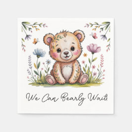 Guardanapo De Papel Urso Floral Que Podemos Ampliar Chá de fraldas De 