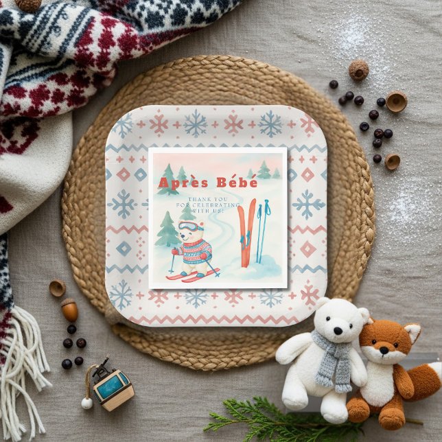 Guardanapo De Papel Urso Polar Après Bébé ski (Après Bébé ski Polar Bear Napkins)