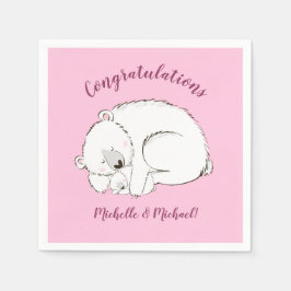 Guardanapo De Papel Urso Polar Rosa