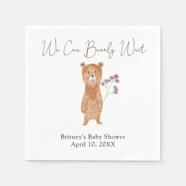 Guardanapo De Papel Urso Teddy - podemos esperar (Frente)