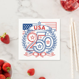 Guardanapo De Papel USA 250 Patriotic Anniversary Emblem Design