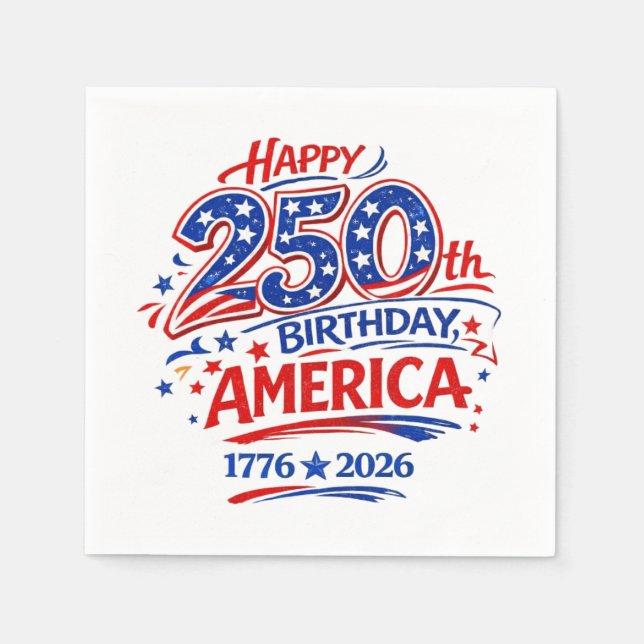 Guardanapo De Papel USA America 250th Anniversary Patriotic (Frente)