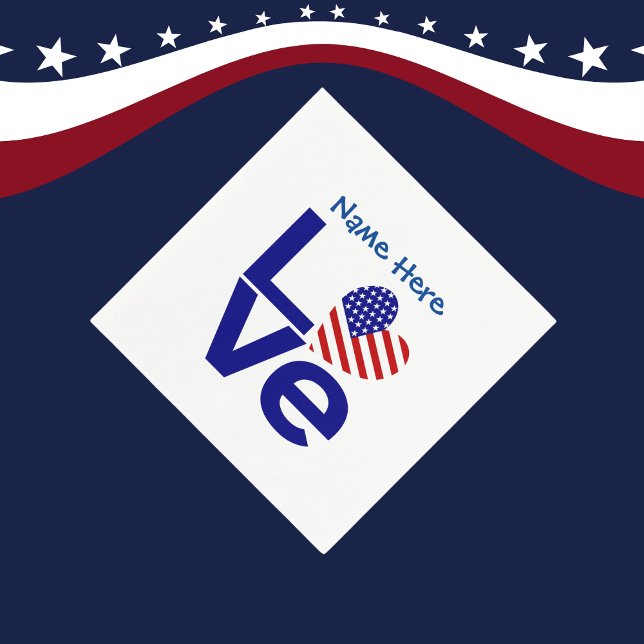 Guardanapo De Papel USA Love Flag in Blue Personated Party Coctail (Criador carregado)