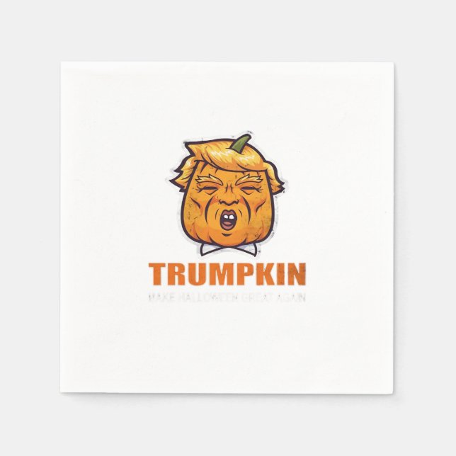 Guardanapo De Papel Usa Trumpkin Faz Excelente De Halloween Novamente  (Frente)