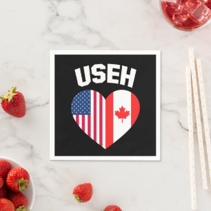 Guardanapo De Papel USEH America Canada Flag Funny American