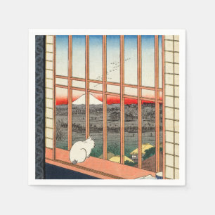 Guardanapo De Papel Utagawa Hiroshige - Campos de arroz Asakusa