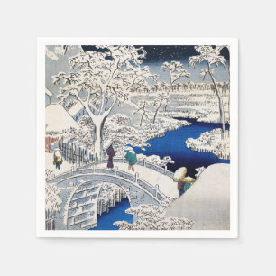 Guardanapo De Papel Utagawa Hiroshige - Ponte do Tambor em Meguro