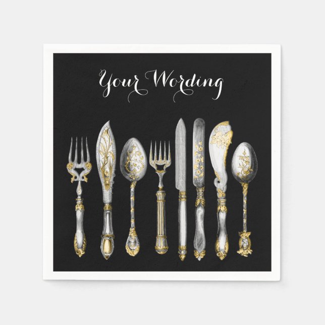 Guardanapo De Papel Utensílios de cozinha para talheres de chefs (Frente)