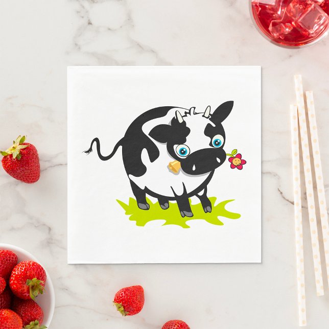 Guardanapo De Papel Vaca Com Flor (Criador carregado)