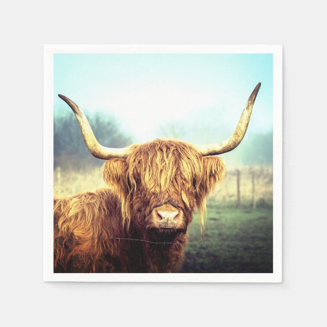 Guardanapo De Papel Vaca de Corno Longo (Frente)