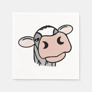 Guardanapo De Papel vaca de desenho animado preto branco rosa beijo ci