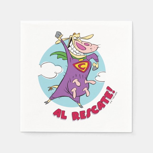 Guardanapo De Papel Vaca e Galinha Super Vaca Al Rescate! (Frente)