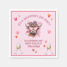 Guardanapo De Papel Vaca Hereford do Dia Festivo Galentine