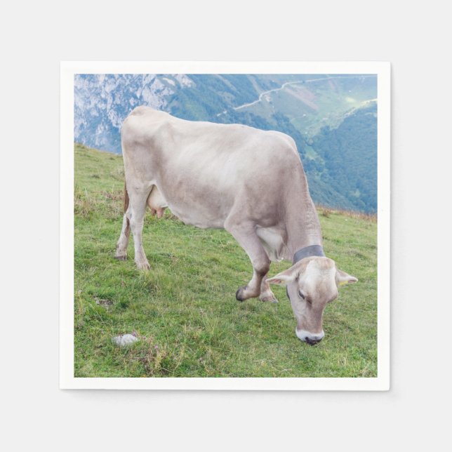 Guardanapo De Papel Vaca pastando (Frente)
