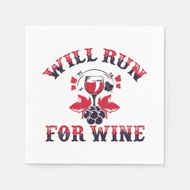 Guardanapo De Papel Vai correr para o vinho (Frente)