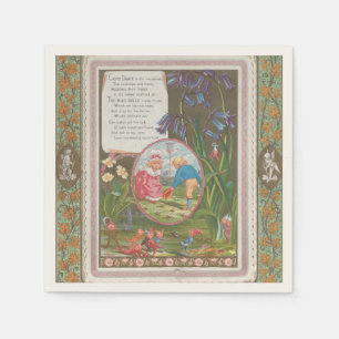 Guardanapo De Papel Valentim Antigo Fofo Caprichoso, Kate Greenaway