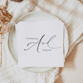Guardanapo De Papel VALENTINA Chic Elegante Script Caligrafia Casament