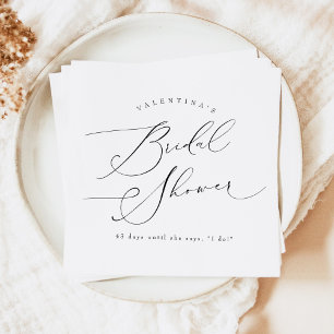 Guardanapo De Papel VALENTINA Elegante Script Minimalista para Chá de