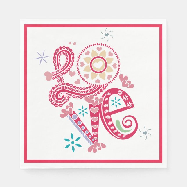 Guardanapo De Papel Valentine Day LOVE (Frente)
