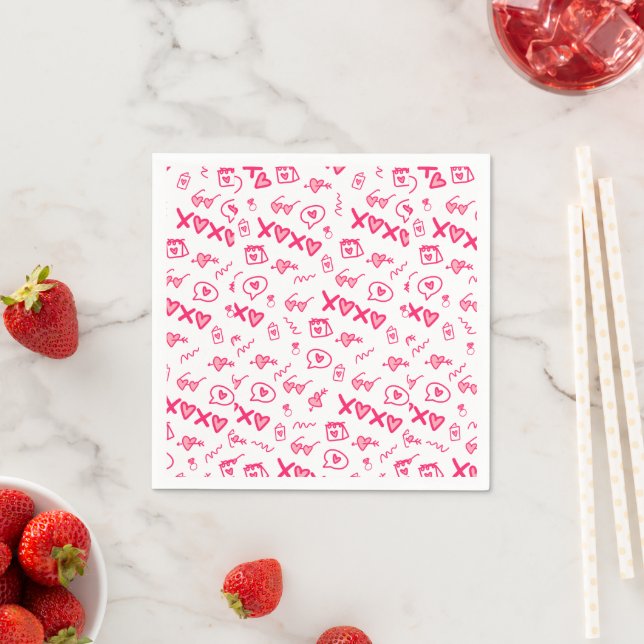 Guardanapo De Papel Valentine Day Love Pattern Napkins (Insitu)