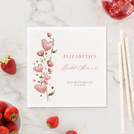 Guardanapo De Papel Valentine Hearts Vines Whimsical Bridal Shower
