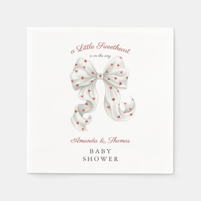 Guardanapo De Papel Valentine Sweetheart Baby Shower (Frente)
