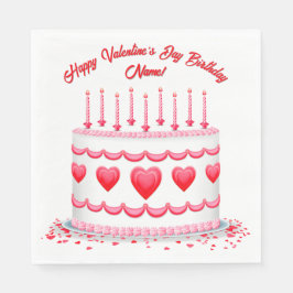 Guardanapo De Papel Valentine's Day Birthday Cake Customizable Candles