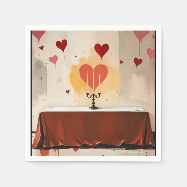 Guardanapo De Papel Valentines Day Napkins  (Frente)