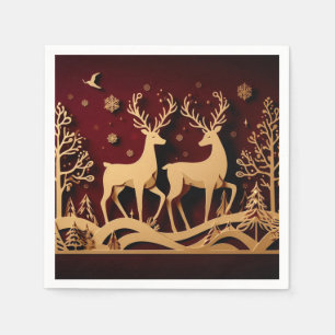 Guardanapo De Papel Valsa das Rena Celestiais – Floresta Dourada